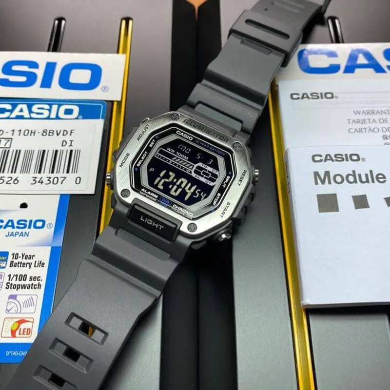 Casio Youth Black Digital Dial Men's Watch- MWD-110H-8BV